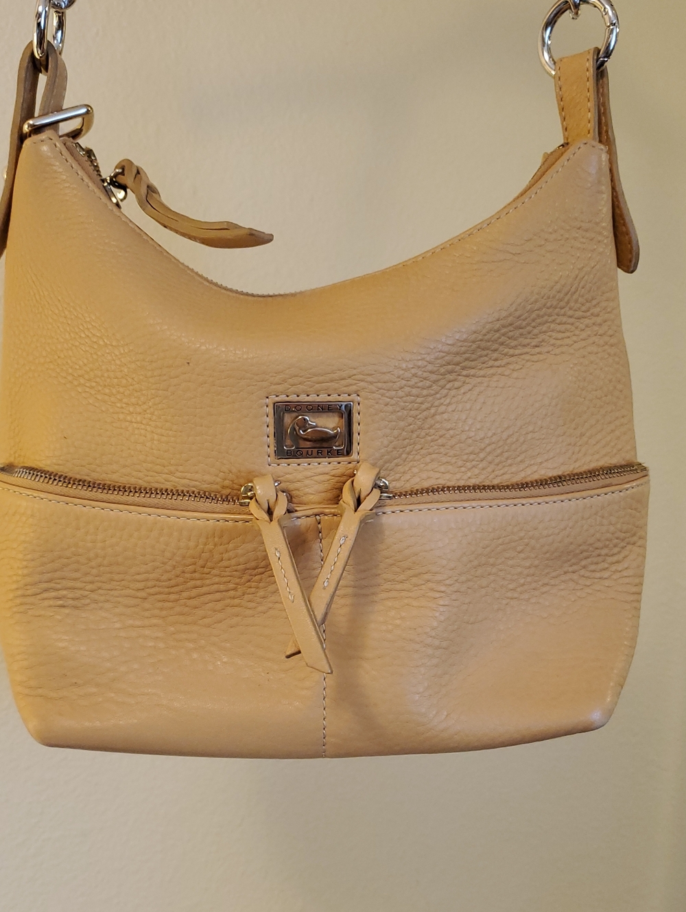 Dooney & Bourke Beige Leather Hobo Bag